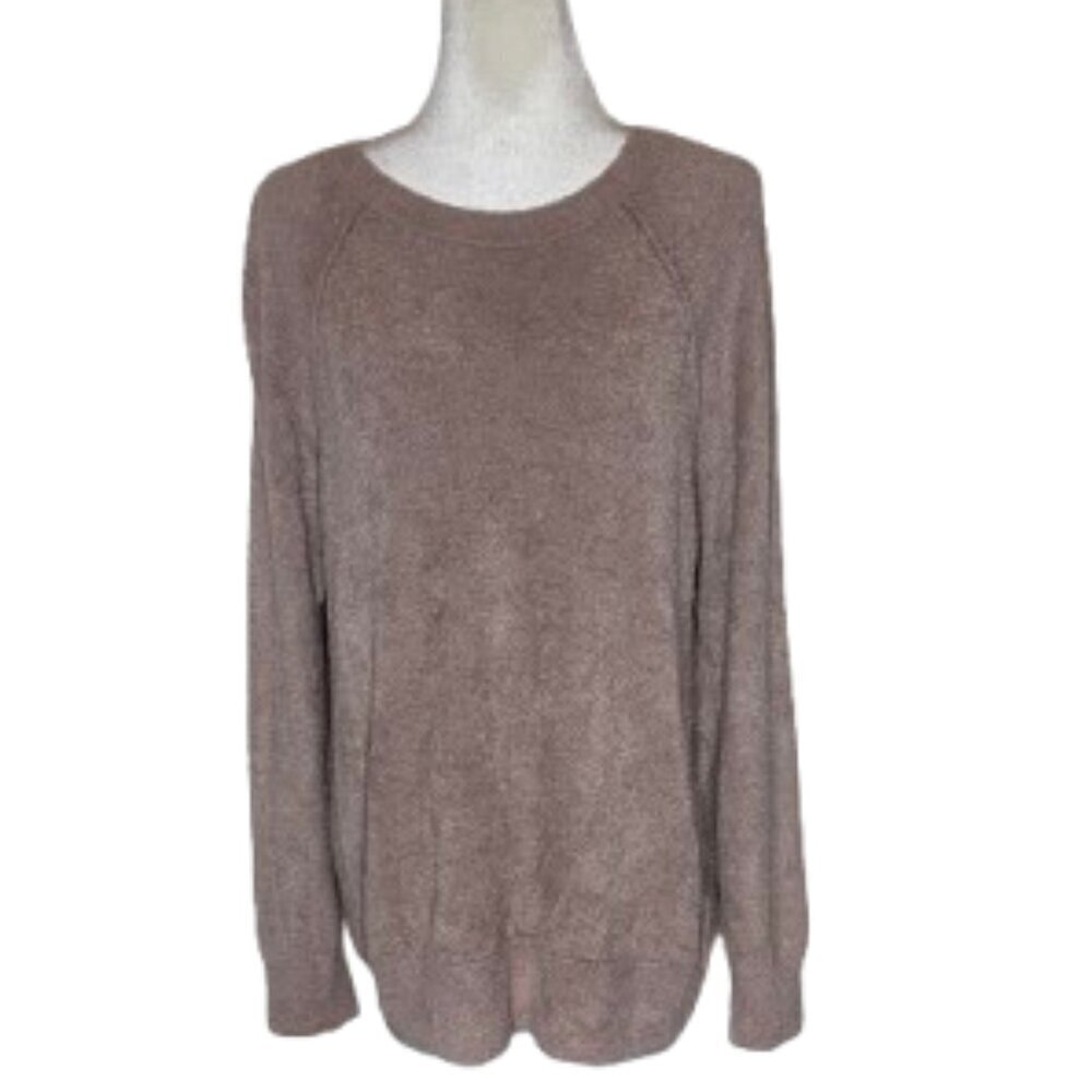 Barefoot Dreams CozyChic Women's Hoodie Pullover Sweater Medium Dusty Pink